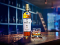 Macallan highland single malt scotch whisky with dram